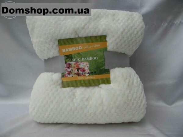 Плед покрывало из бамбуковых волокон Koloco Silk Bamboo Молочный
