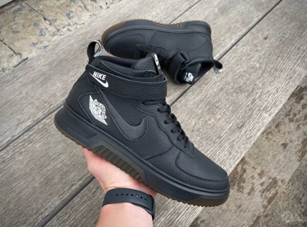 Чоловічі шкіряні зимові кросівки Nike Код: Б01-06 ч.фл - Зображення 6