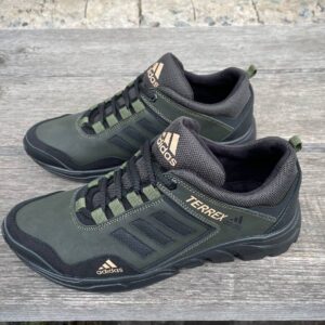 Чоловічі шкіряні кросівки Adidas Код: А-1 хаки