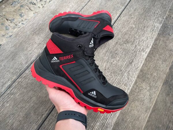 Чоловічі шкіряні зимові кросівки Adidas Код: А-1 красн/зима - Зображення 2