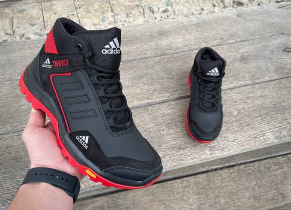 Чоловічі шкіряні зимові кросівки Adidas Код: А-1 красн/зима - Зображення 5
