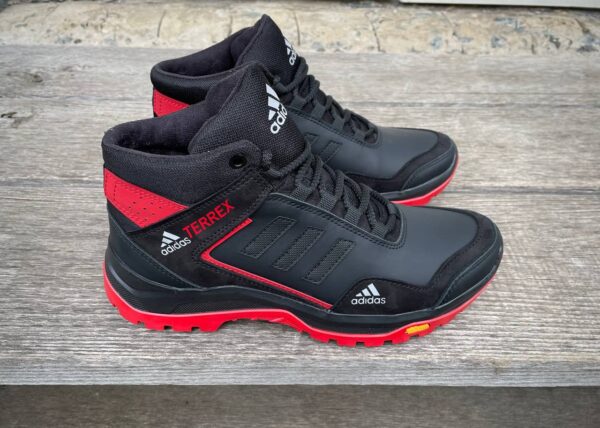 Чоловічі шкіряні зимові кросівки Adidas Код: А-1 красн/зима - Зображення 6