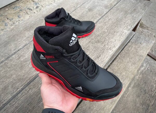 Чоловічі шкіряні зимові кросівки Adidas Код: А-1 красн/зима - Зображення 8