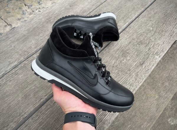 Чоловічі шкіряні зимові кросівки Nike Код: (N) ARM - Зображення 2
