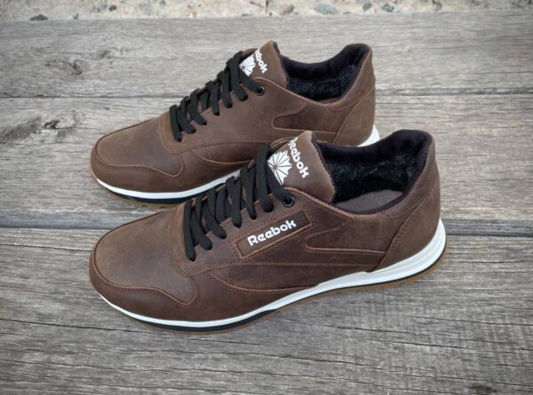 Чоловічі шкіряні зимові кросівки Reebok Код: R17 кор/бн