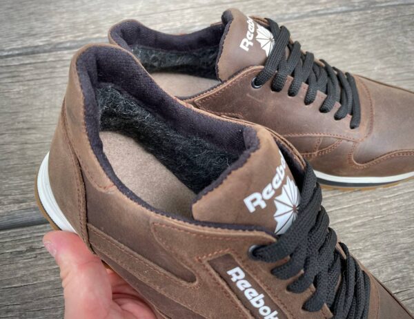 Чоловічі шкіряні зимові кросівки Reebok Код: R17 кор/бн - Зображення 6