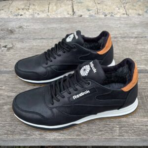 Чоловічі шкіряні зимові кросівки Reebok Код: R17 чер/бн