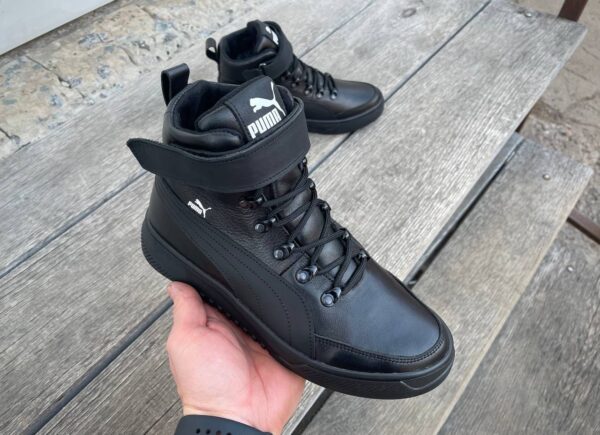 Чоловічі шкіряні зимові черевики Puma Код: Р73 чер/мех - Зображення 8