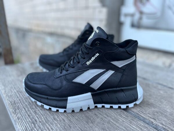 Чоловічі шкіряні зимові черевики Reebok  Код: R16 бот/чер/сер - Зображення 5