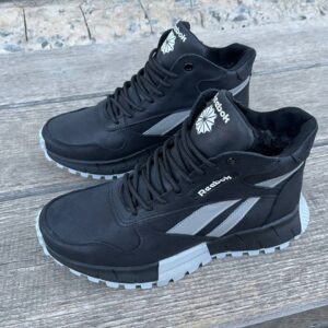 Чоловічі шкіряні зимові черевики Reebok Код: R16 бот/чер/сер