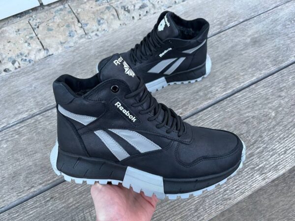 Чоловічі шкіряні зимові черевики Reebok  Код: R16 бот/чер/сер - Зображення 8
