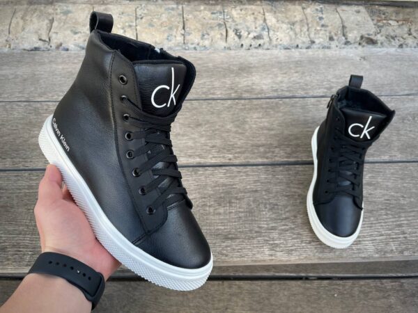 Чоловічі шкіряні зимові черевики Calvin Klein Код: СК20 чер - Зображення 5