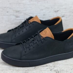 Мужские кожаные кеды Timberland Код: Т77 чер