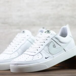 Мужские кожаные кеды Nike Код: 01-15/2 бел