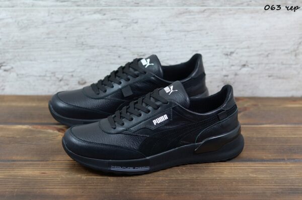 Чоловічі шкіряні кросівки Puma Код: 063 чер