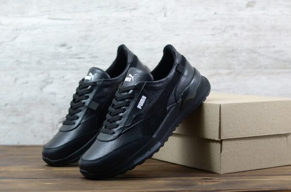 Чоловічі шкіряні кросівки Puma Код: 063 чер - Зображення 4