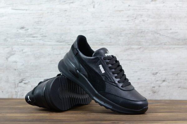 Чоловічі шкіряні кросівки Puma Код: 063 чер - Зображення 2