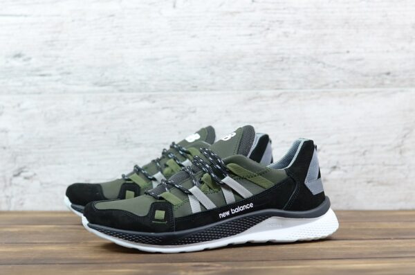 Мужские кожаные кроссовки New Balance Код: NZ хаки - Зображення 3