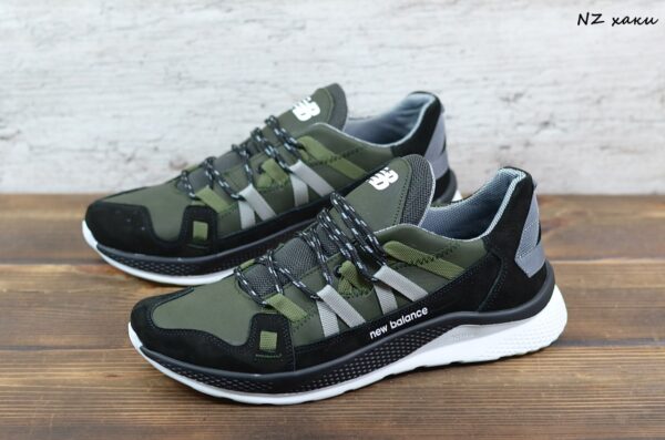 Мужские кожаные кроссовки New Balance Код: NZ хаки