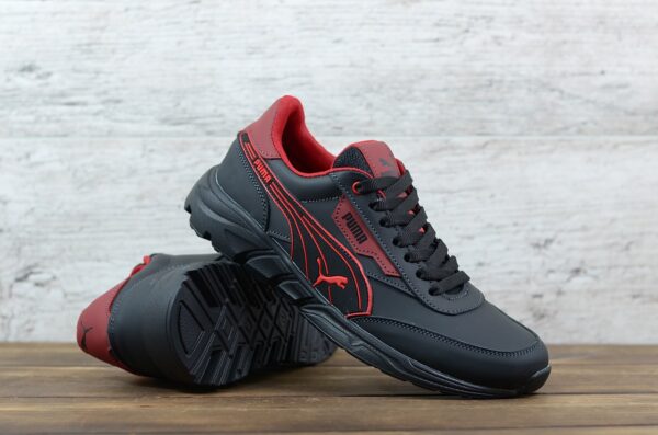 Мужские кожаные кроссовки Puma Код: Р10/5 чер/кр - Зображення 2