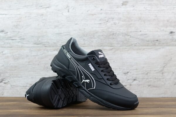 Мужские кожаные кроссовки Puma Код: P10/1 чер - Зображення 4