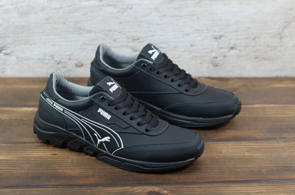 Мужские кожаные кроссовки Puma Код: P10/1 чер - Зображення 3