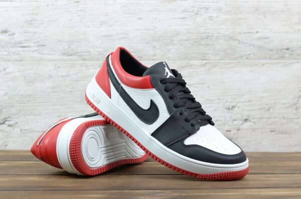 Мужские кожаные кеды Nike Код: 99 чер/красн - Зображення 2