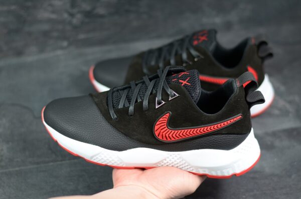 Мужские кожаные кроссовки Nike Код: Крон ч/кр.фл - Зображення 2