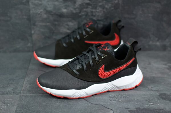 Мужские кожаные кроссовки Nike Код: Крон ч/кр.фл
