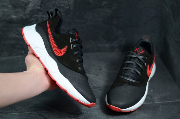 Мужские кожаные кроссовки Nike Код: Крон ч/кр.фл - Зображення 4