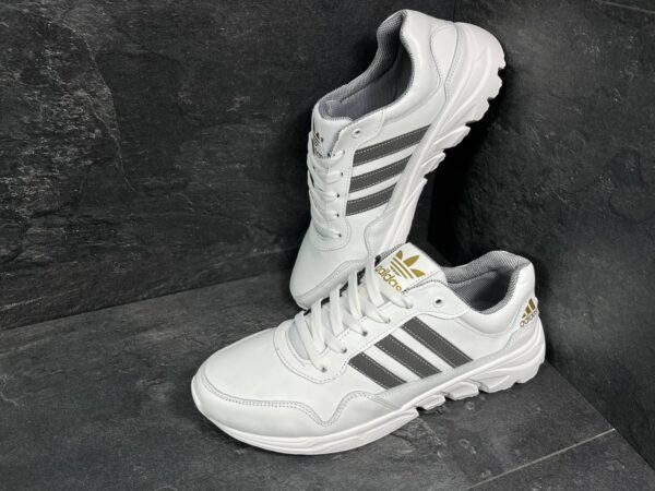 Мужские кожаные кроссовки Adidas Код: 20/2 бел - Зображення 5