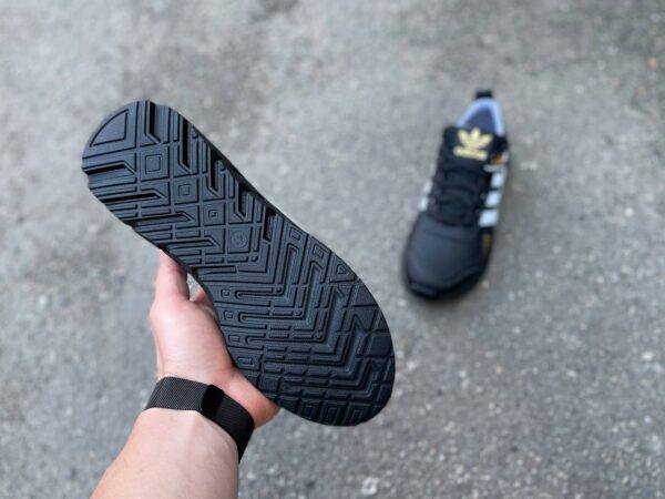 Чоловічі шкіряні кросівки Adidas Код: 527 чер/бел - Зображення 2