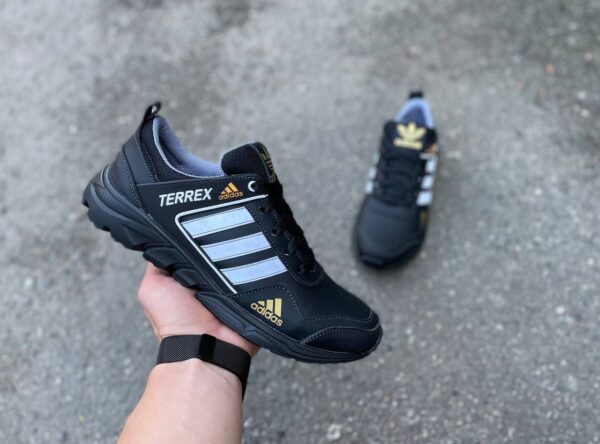 Чоловічі шкіряні кросівки Adidas Код: 527 чер/бел - Зображення 4