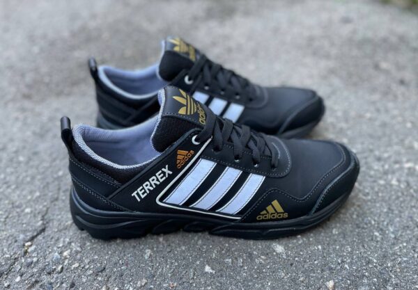 Чоловічі шкіряні кросівки Adidas Код: 527 чер/бел - Зображення 5