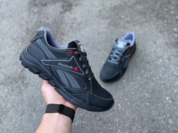 Чоловічі шкіряні кросівки Reebok Код: 214 чер/сер - Зображення 4