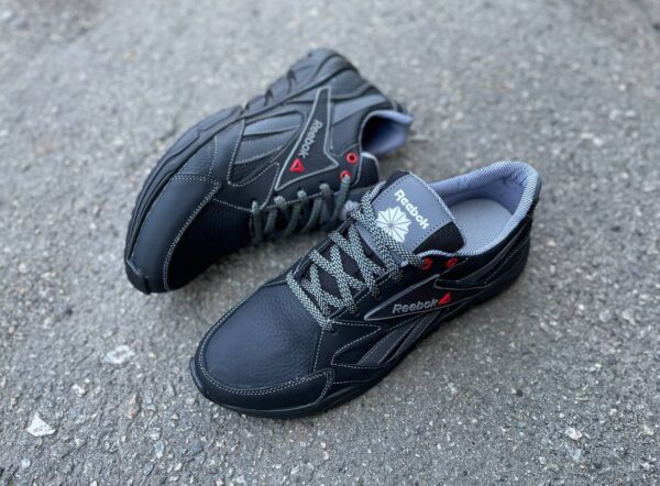 Чоловічі шкіряні кросівки Reebok Код: 214 чер/сер - Зображення 2
