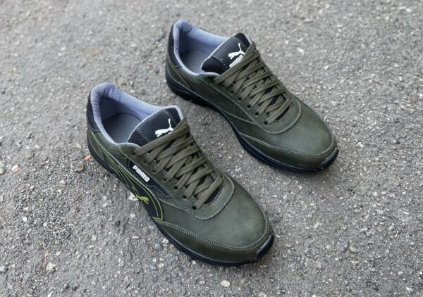 Чоловічі шкіряні кросівки Puma Код: 10/3 хаки - Зображення 2