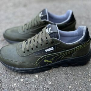 Чоловічі шкіряні кросівки Puma Код: 10/3 хаки