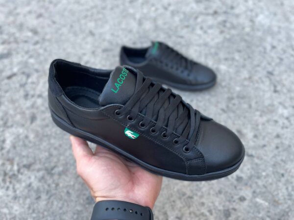 Чоловічі шкіряні кеди Lacoste Код: L6/4 чер - Зображення 5