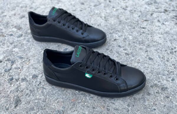 Чоловічі шкіряні кеди Lacoste Код: L6/4 чер - Зображення 6