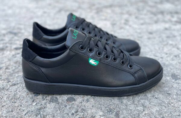Чоловічі шкіряні кеди Lacoste Код: L6/4 чер - Зображення 7