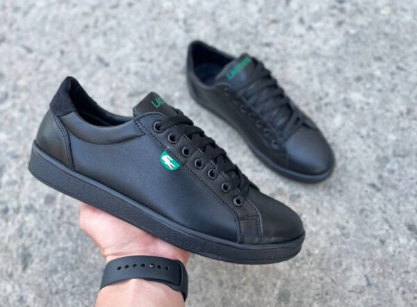 Чоловічі шкіряні кеди Lacoste Код: L6/4 чер - Зображення 8