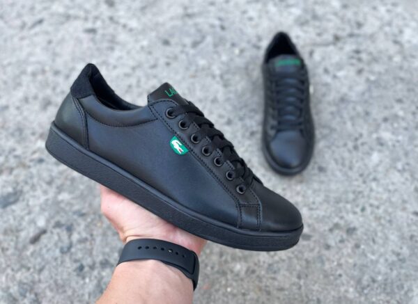 Чоловічі шкіряні кеди Lacoste Код: L6/4 чер - Зображення 9