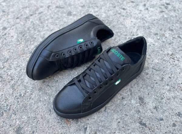 Чоловічі шкіряні кеди Lacoste Код: L6/4 чер - Зображення 2