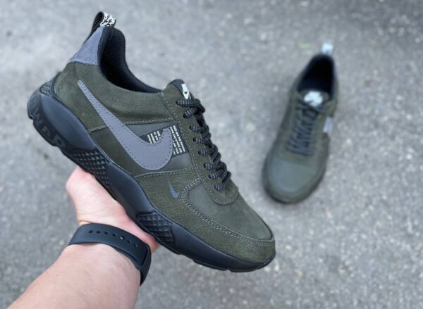 Чоловічі шкіряні кросівки Nike Код: 01-15/17 S хаки - Зображення 4