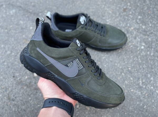 Чоловічі шкіряні кросівки Nike Код: 01-15/17 S хаки - Зображення 5