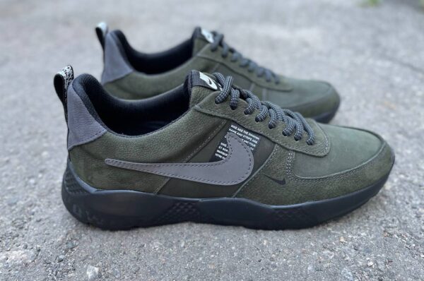 Чоловічі шкіряні кросівки Nike Код: 01-15/17 S хаки - Зображення 6