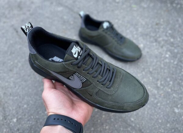 Чоловічі шкіряні кросівки Nike Код: 01-15/17 S хаки - Зображення 7