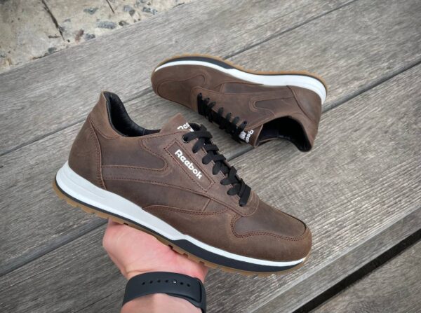 Чоловічі шкіряні кросівки Reebok Код: R17 кор - Зображення 4