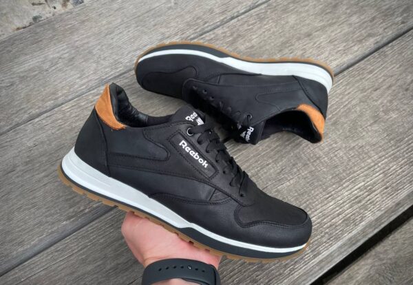 Чоловічі шкіряні кросівки Reebok Код: R17 чер - Зображення 5